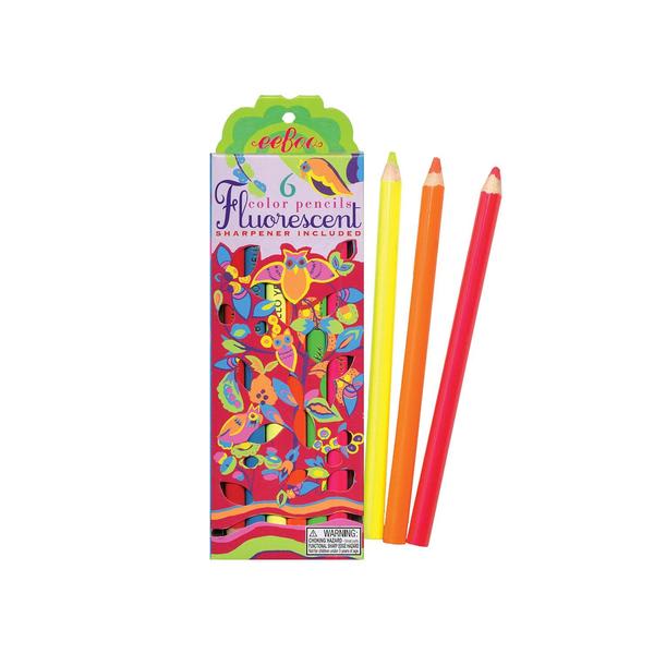 Caja 6 Lápices Flúor Búho | JUGUETES PARA NIÑOS