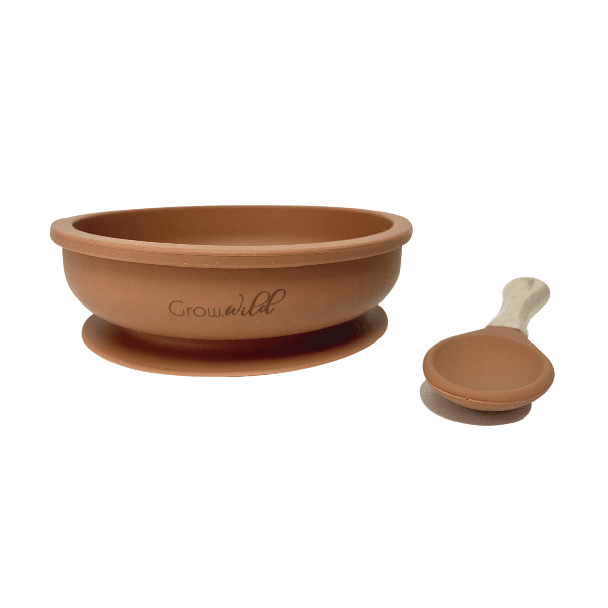Plato con Cuchara Ladrillo - Grow Wild1