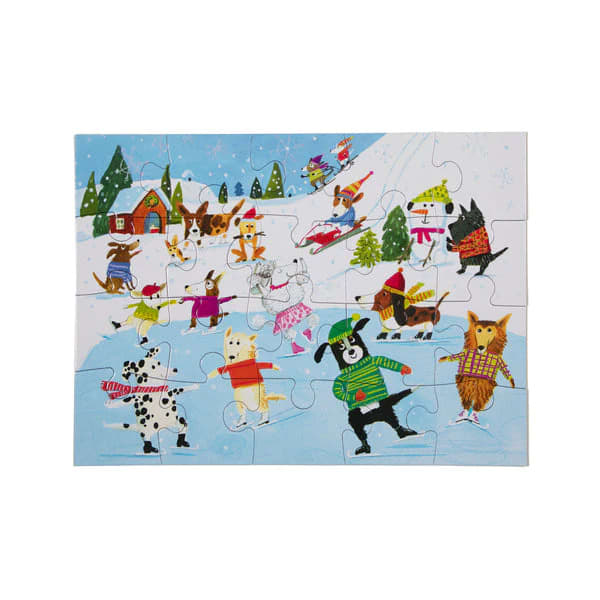 Puzzle 20 Piezas  Perros patinadores  - Eeboo3