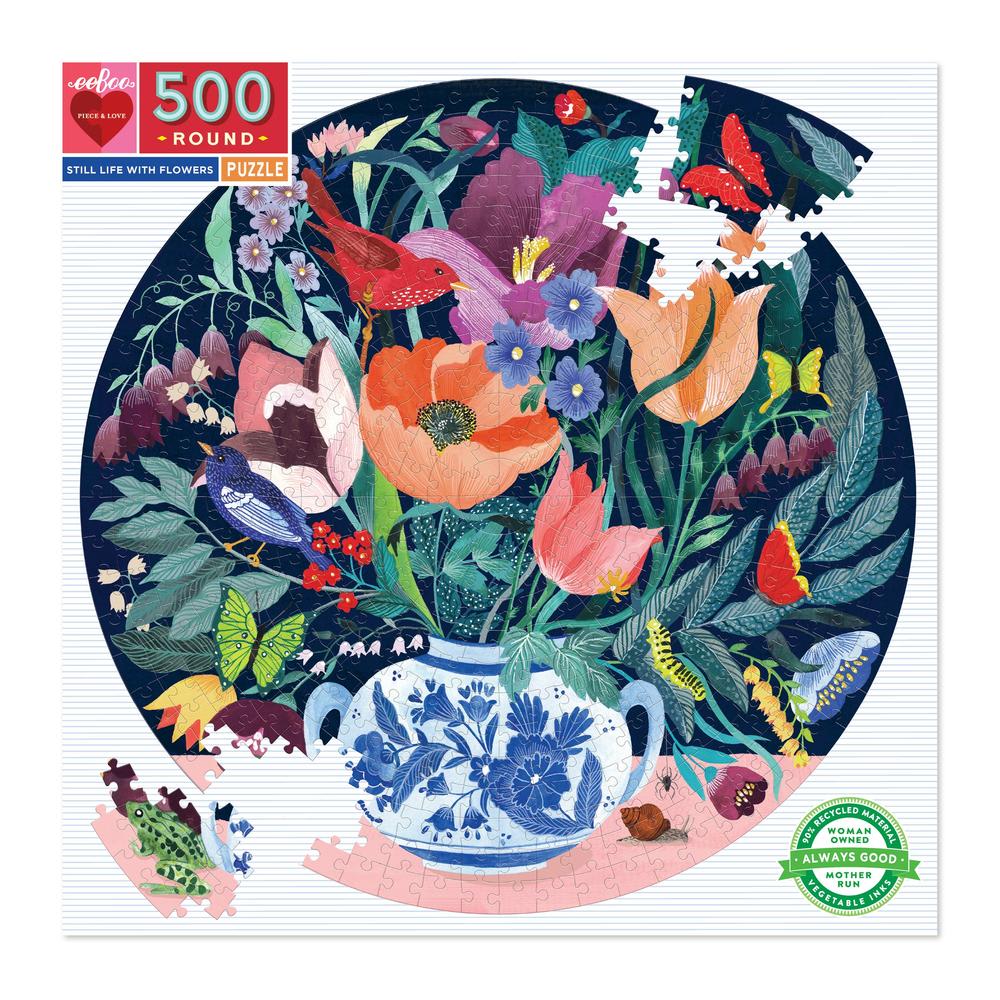 Puzzle Redondo 500 Piezas Vida con Flores1