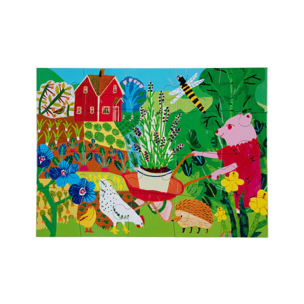 Puzzle 20 piezas Oso Jardinero - Eeboo3