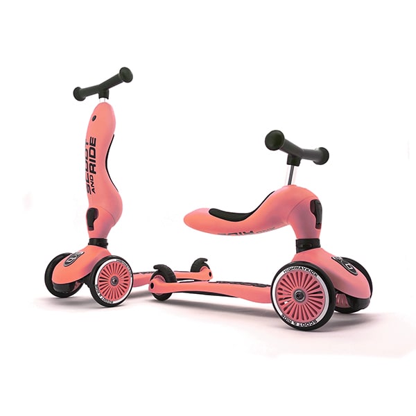 Scooter Monopatín 2 en 1 Highwaykick Peach - Scoot and Ride 3