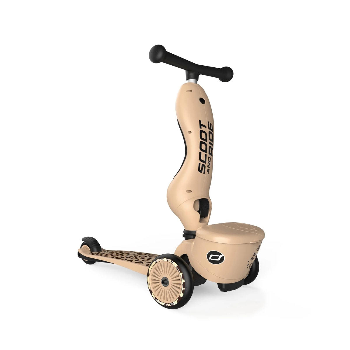 Scooter Monopatín 2 en 1 Highwaykick Leopardo - Scoot and Ride2