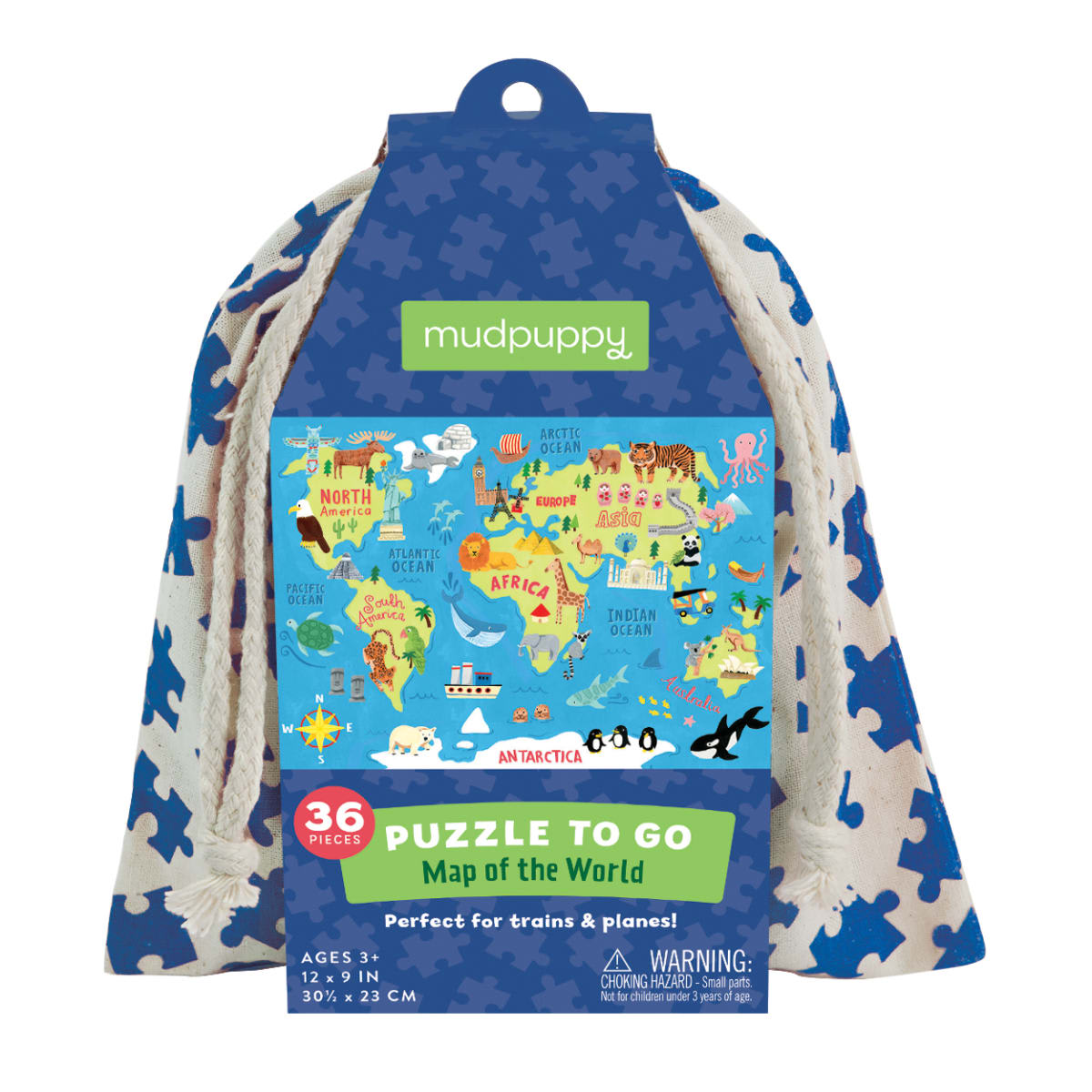 Puzzle en Bolso Mapa Mundi 36 Piezas - Mudpuppy 2