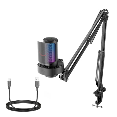 Micrófono Fifine A8T Black con Brazo