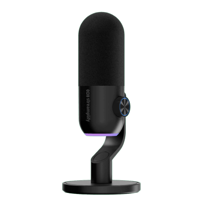 Micrófono Streamplify MIC MINI-48-RGB Cableado con Stand BLACK