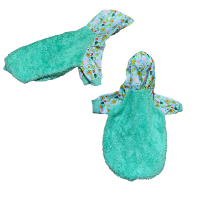 Poleron forrado en piel y con capucha