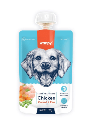 Tasty Meat Paste Dog Chicken, Carrot, Pea 90 gr