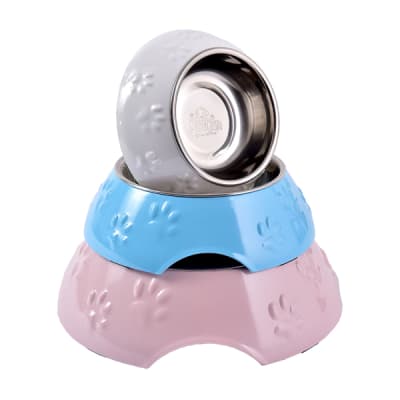 Plato huellitas desmontable color rosado