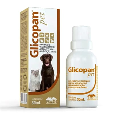 Glicopan Pet Jarabe Suplemento Aminoácido Vitamínico para perros y gatos 30ml - 125ml