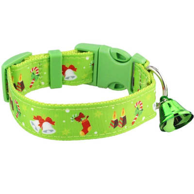 Correa Navideña para perros verde con adornos