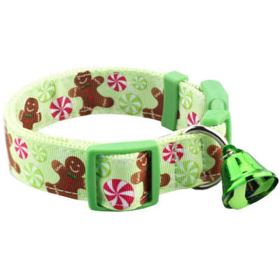 Correa Navideña para perros diseño verde con galleta de jengibre
