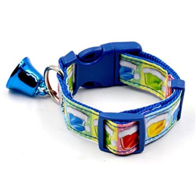 Correa Navideña para perros diseño azul con gorritos de navidad