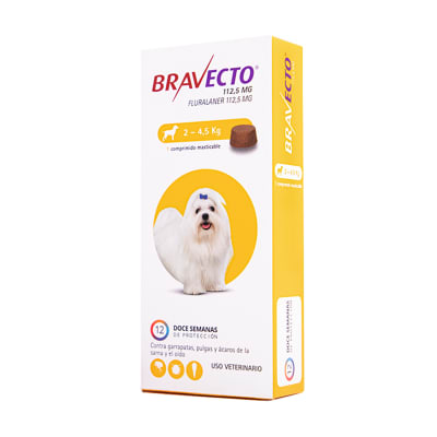 Bravecto 2 - 4,5 kg 112.5mg Garrapatas y pulgas (Furalaner)