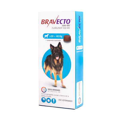 Bravecto 20 - 40k 1000mg Garrapatas y pulgas (Furalaner)