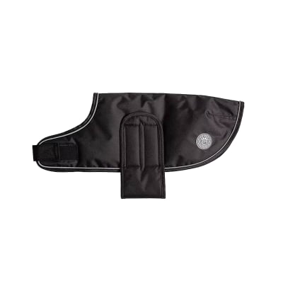 Capa impermeable negra para perro