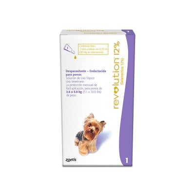 Pipeta zoetis Revolution 12% 0.25ml Desparacitante perros de 2.6 a 5 kg