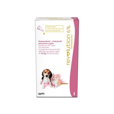 Pipeta zoetis Revolution PERRO Y GATO 6% 0.25ml Desparacitante perros y gatos de 2.5kg de peso