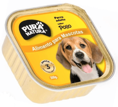 Pura natura lata perro Pollo