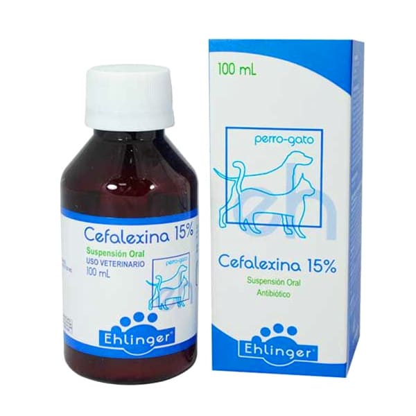 Cefalexina 15 Antibiótico Jarabe para perros y gatos 100 ml Faunimals