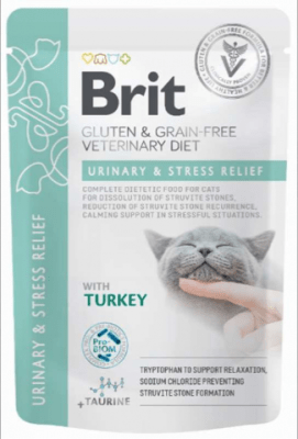 BRIT VETERINARY DIET POUCH URINARY & STRESS RELIEF 85GR