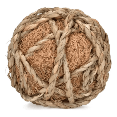 JUGUETE LORO PELOTA FIBRA DE COCO