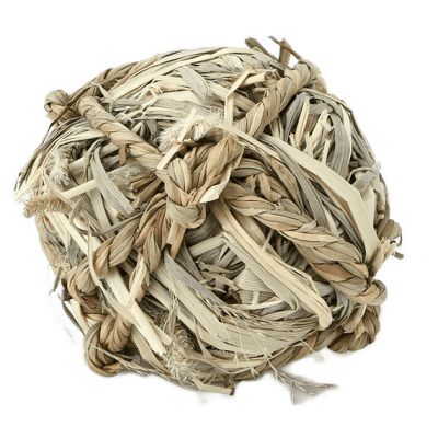 JUGUETE LORO PELOTA FIBRA DE RAFFIA