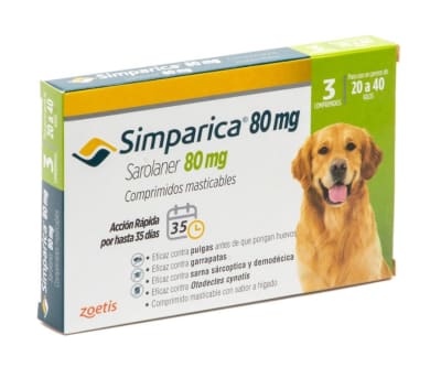 SIMPARICA 3 COMPRIMIDO 80mg 20 a 40 kg
