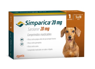 SIMPARICA 1 COMPRIMIDO 20mg 5 a 10 kg