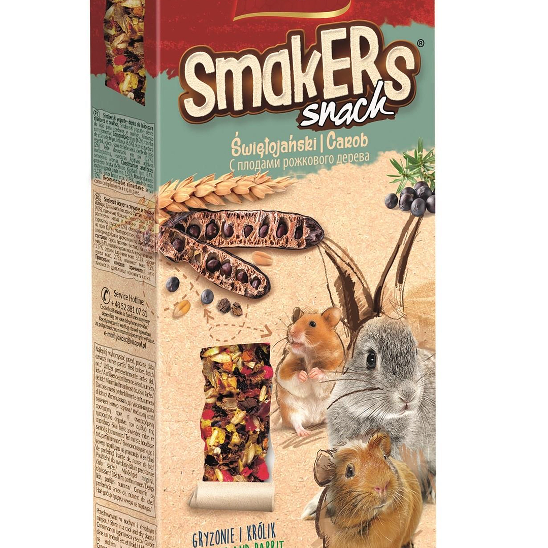 BARRITAS SMAKERS ALGARROBA PARA ROEDORES Y CONEJOS 90GR1