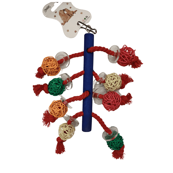 JUGUETE LORO COLGANTE PALO CON PELOTAS1