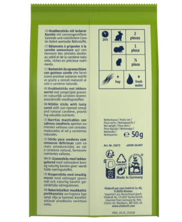 VITAKRAFT CAROTTIES SNACK ZANAHORIA 50GR2