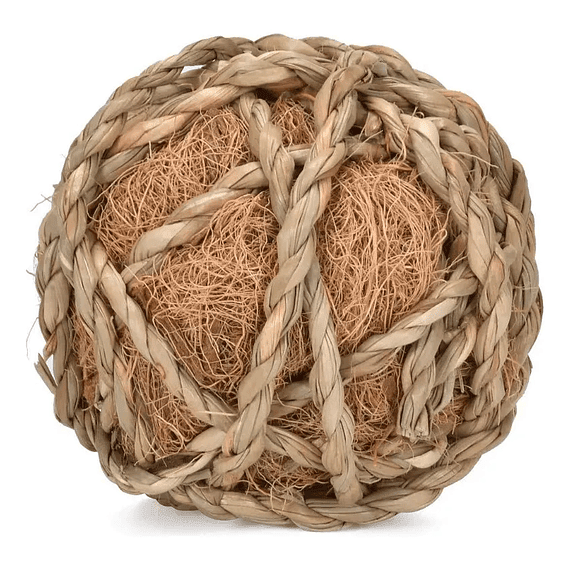 JUGUETE LORO PELOTA FIBRA DE COCO1