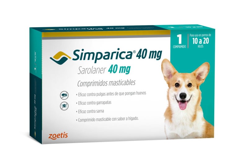 SIMPARICA 1 COMPRIMIDO 40mg 10 a 20 kg1