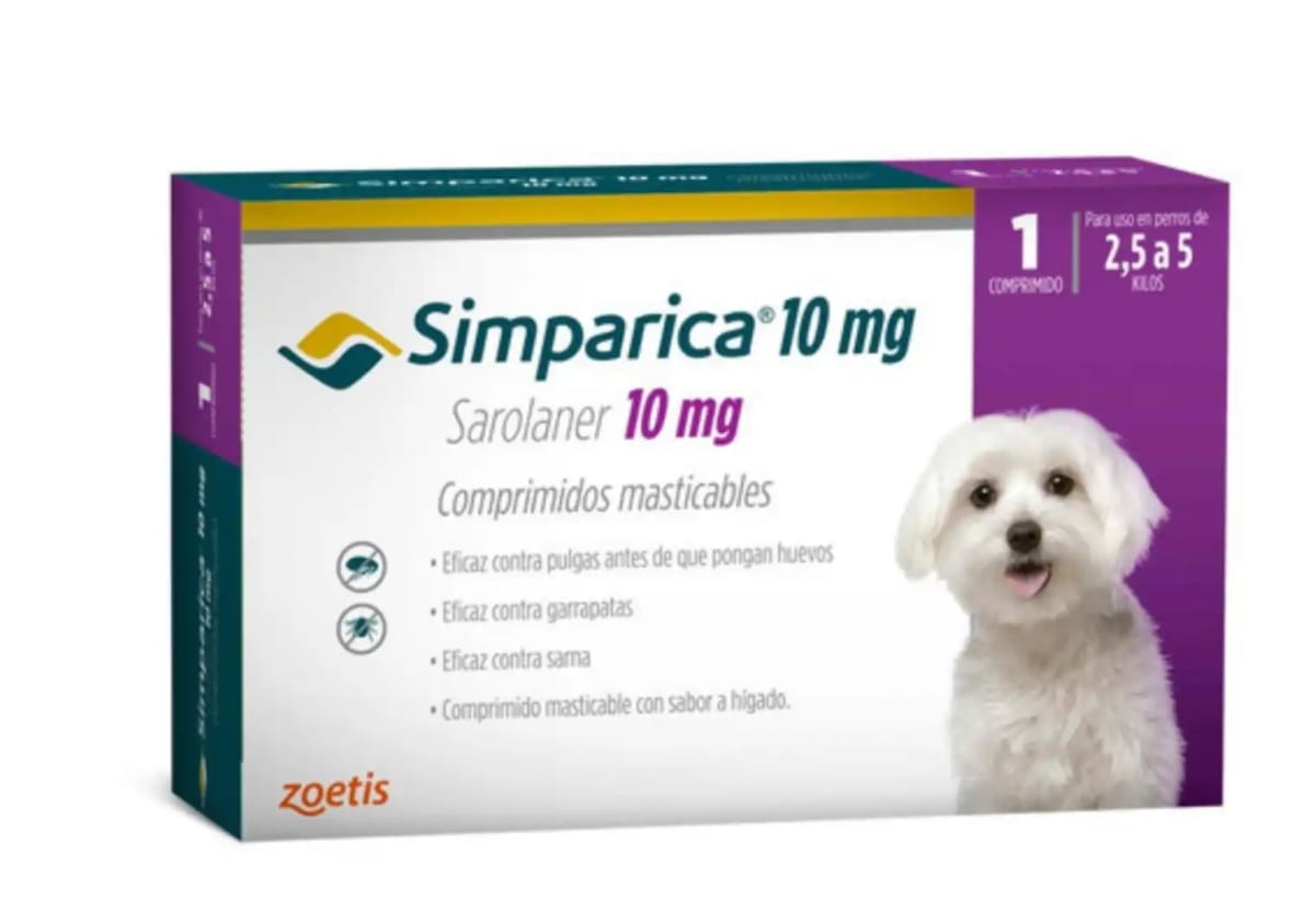 SIMPARICA 1 COMPRIMIDO 10mg 2,5 a 5 kg1
