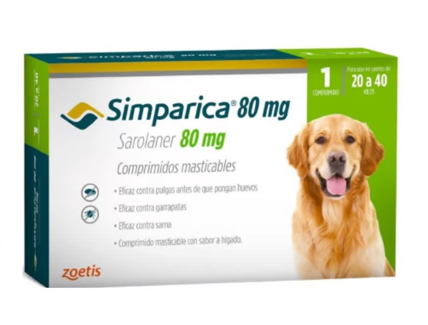 SIMPARICA 1 COMPRIMIDO 80mg 20 a 40 kg1