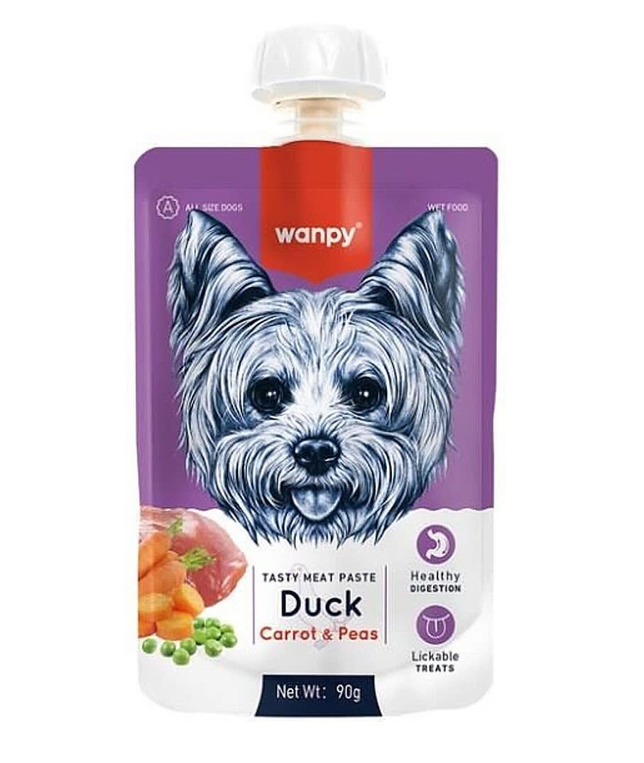 WANPY TASTY PERRO DUCK CARROT & PEA  90gr1