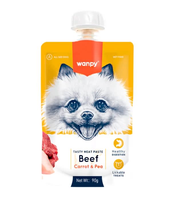 WANPY TASTY PERRO BEEF CARROT & PEA 90gr1