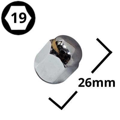TUERCA DE RUEDA 12X1.25 HEX 19 (#40)
