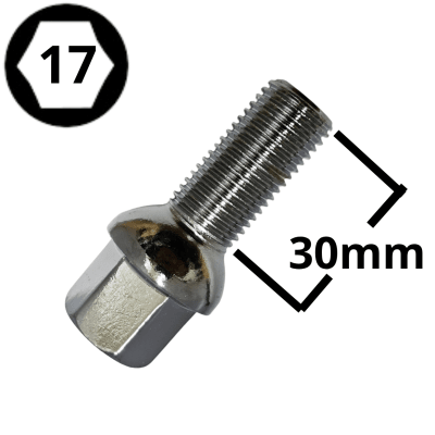 PERNO DE RUEDA CONO REDONDO 14X1.5X30 HEX 17 #1571