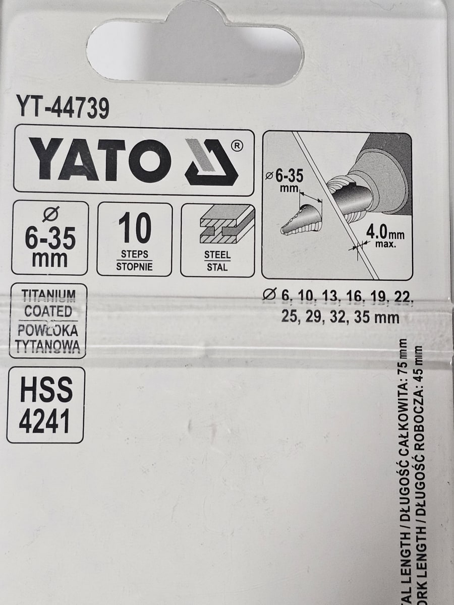 BROCA ESCALONADA 6 A 35mm YATO1