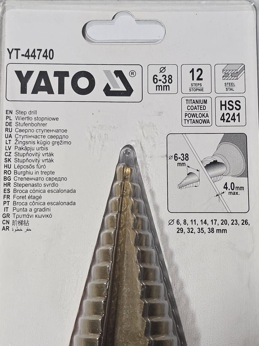 BROCA ESCALONADA 6 A 38MM YATO2
