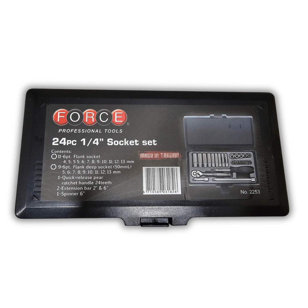 JUEGO DADO 1/4 CORTO Y LARGO 24PCS #2253 FORCE2