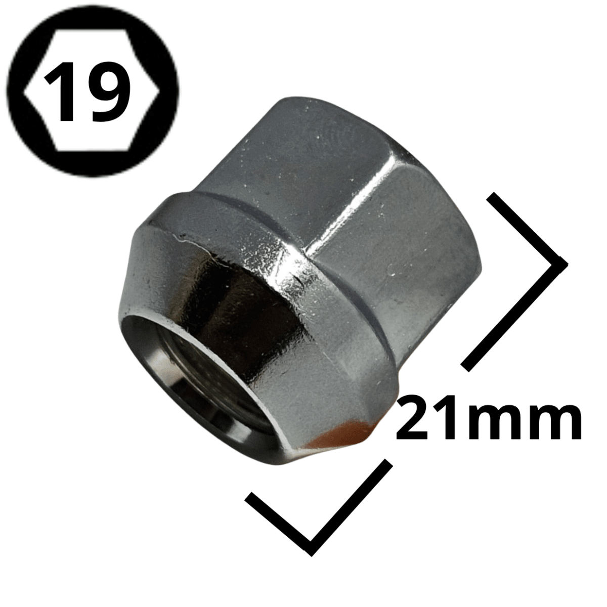 TUERCA CONICA ABIERTA 12X1.5 HEXAGONO 19 (#100-2) 0