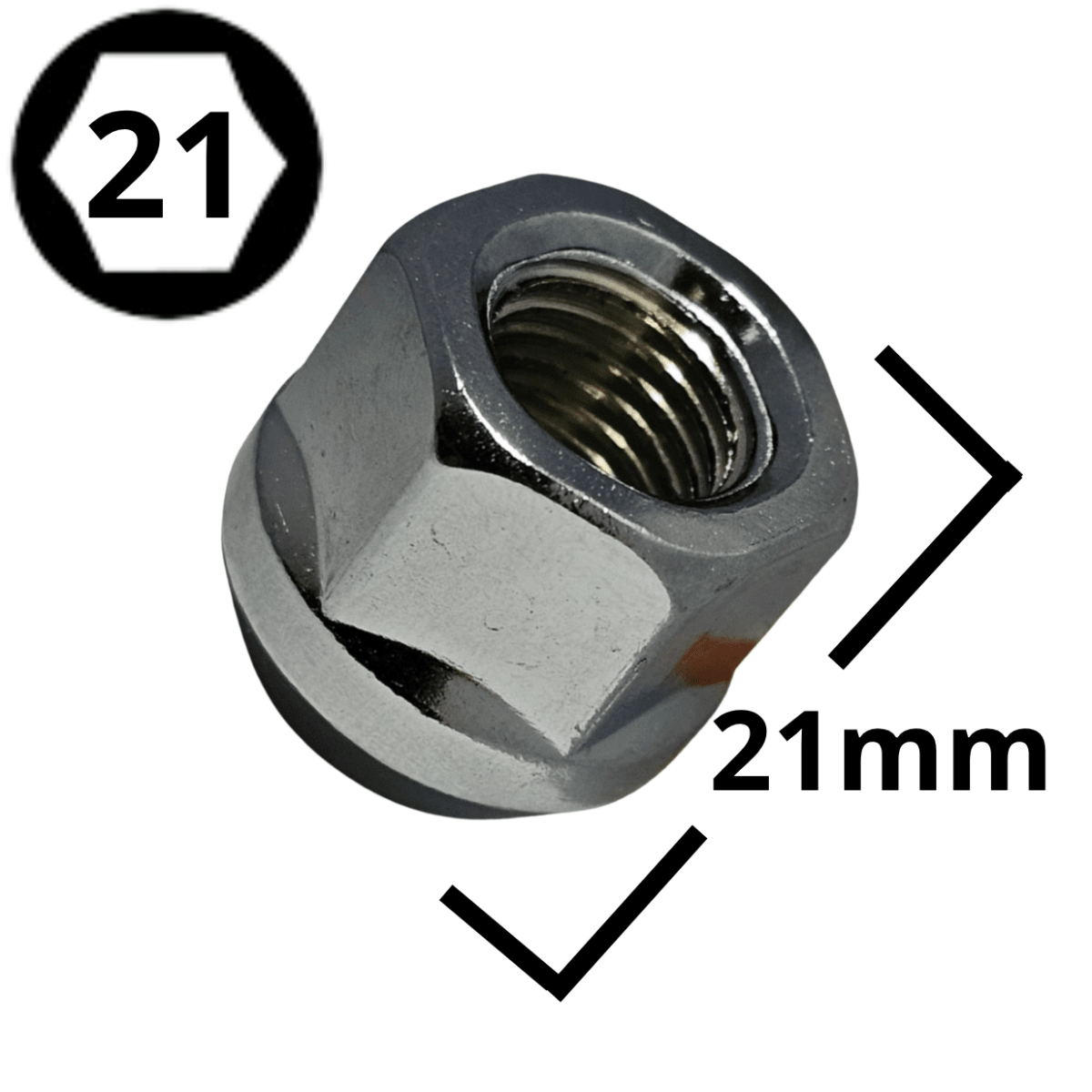 TUERCA DE RUEDA 14X1.5 HEXAGONO 21 ABIERTA (#80)2