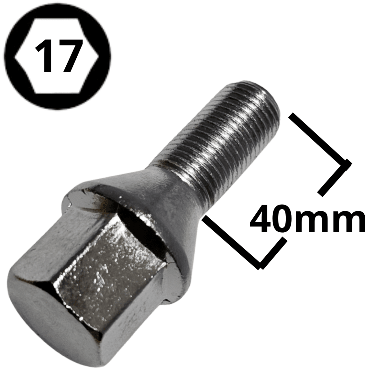PERNO DE RUEDA 12X1.5X40 HEXAGONO 17 (#51) 1