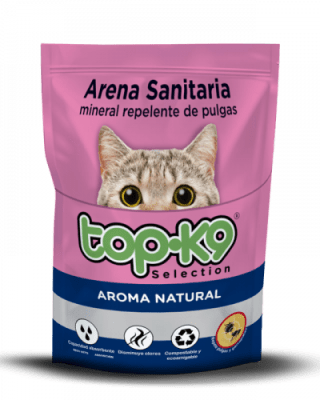 TOPK9 ARENA AGLUTINANTE ROSADA REPELENTE DE PULGAS 2KG