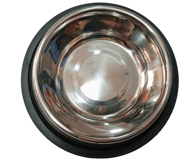 PLATO METALICO con banda negra antideslizante