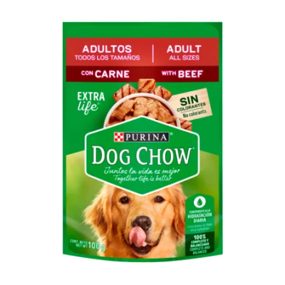POUCH DOG CHOW Adulto carne 100 GR1