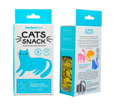 GALLETA CATS SNACK salmón con hierba gatera 80 gr
